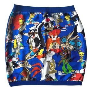 Moschino Couture Looney Tunes Wool Cashmere Mini Skirt Italy 46